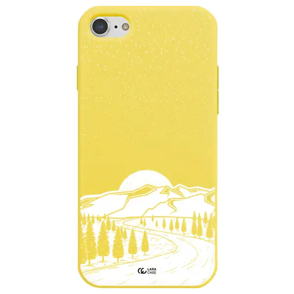 Winter Night Apple iPhone 8 Silicone canary yellow Case