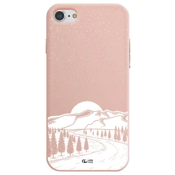 Winter Night Apple iPhone 8 Silicone pastel pink Case