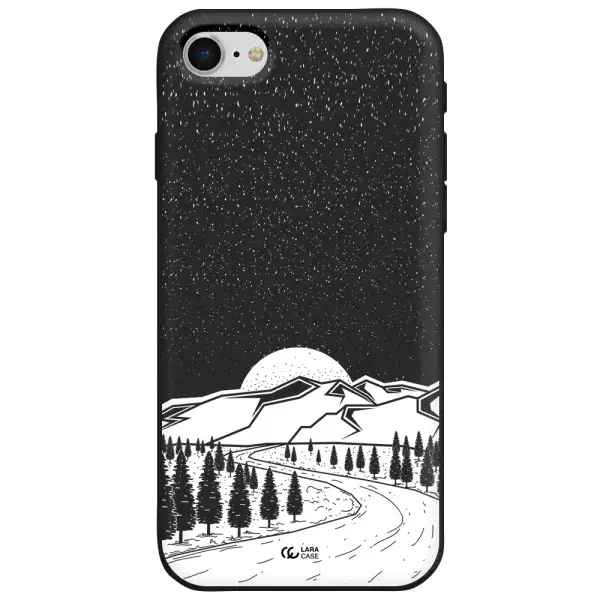 Winter Night Apple iPhone se 2020 Silicone black Case