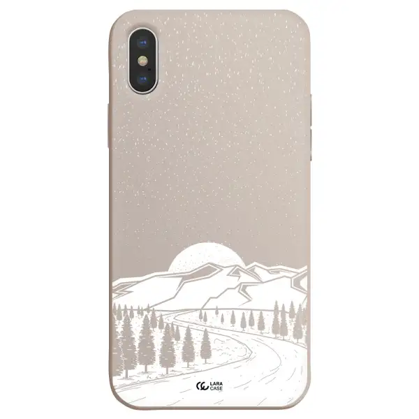 Winter Night Apple iPhone X Silicone Stone Case
