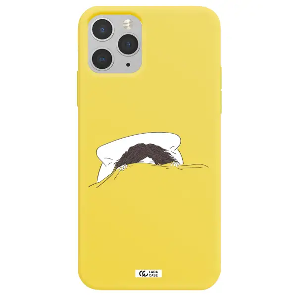 Do Not Wake Me Up Apple iPhone 11 pro Silicone canary yellow Case