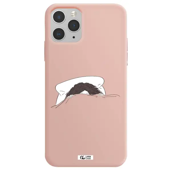 Do Not Wake Me Up Apple iPhone 11 pro Silicone pastel pink Case