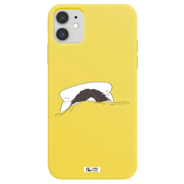 Do Not Wake Me Up Apple iPhone 11 Silicone canary yellow Case