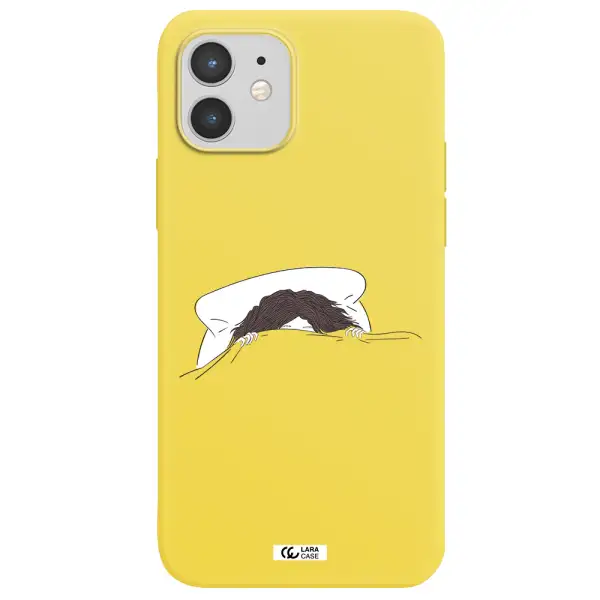 Do Not Wake Me Up Apple iPhone 12 mini Silicone canary yellow Case
