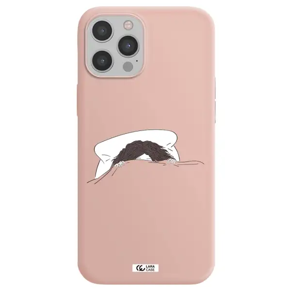 Do Not Wake Me Up Apple iPhone 12 pro Silicone pastel pink Case