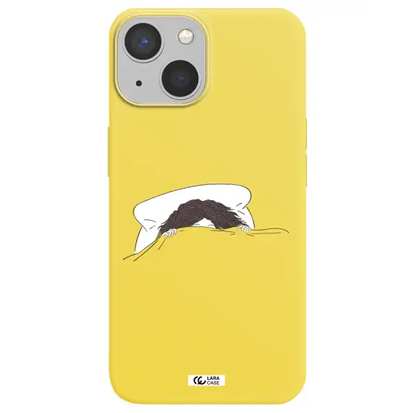 Do Not Wake Me Up Apple iPhone 13 mini Silicone canary yellow Case