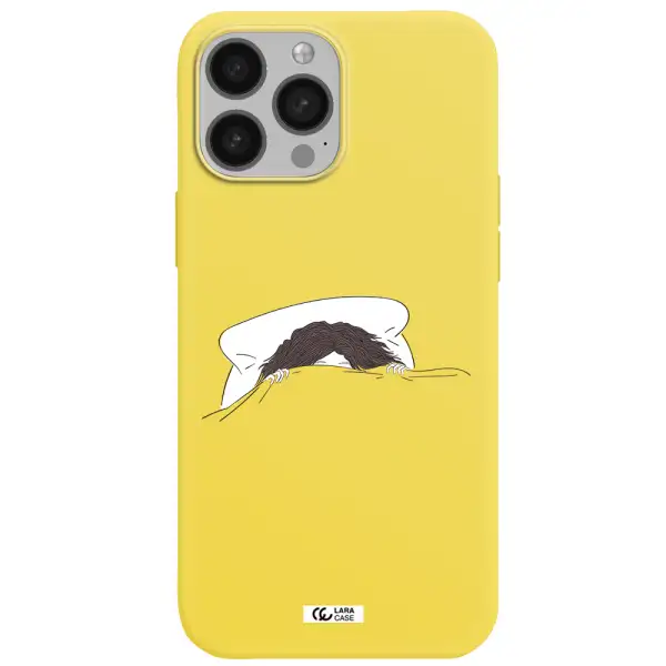 Do Not Wake Me Up Apple iPhone 13 Pro Max Silicone canary yellow Case