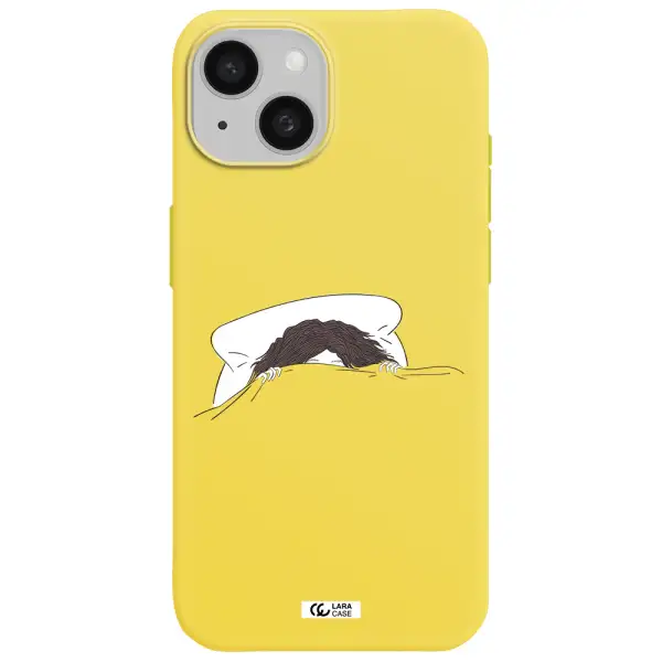 Do Not Wake Me Up Apple iPhone 15 Silicone canary yellow Case