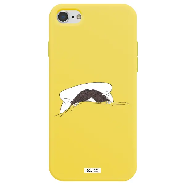 Do Not Wake Me Up Apple iPhone 7 Silicone canary yellow Case