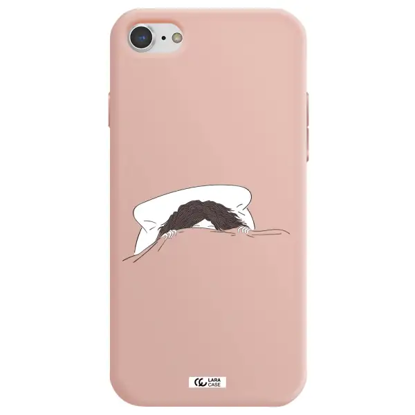 Do Not Wake Me Up Apple iPhone 7 Silicone pastel pink Case