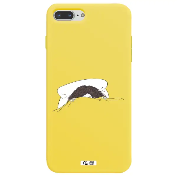 Do Not Wake Me Up Apple iPhone 8 plus Silicone canary yellow Case