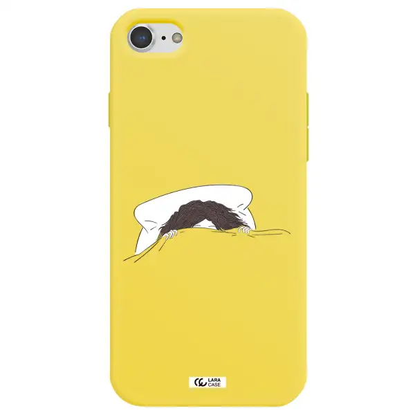 Do Not Wake Me Up Apple iPhone 8 Silicone canary yellow Case