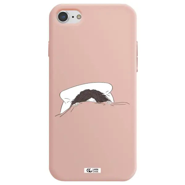 Do Not Wake Me Up Apple iPhone 8 Silicone pastel pink Case