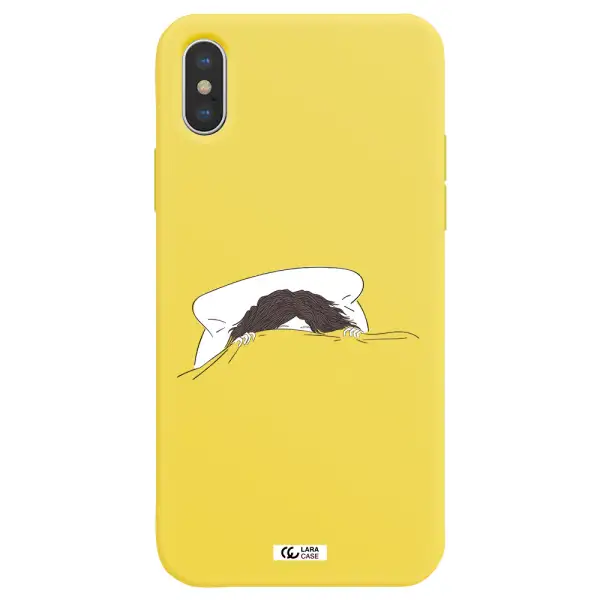 Do Not Wake Me Up Apple iPhone X Silicone canary yellow Case