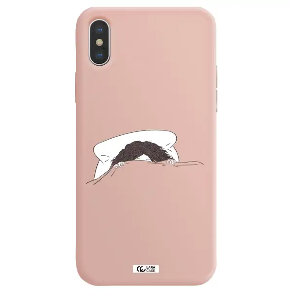 Do Not Wake Me Up Apple iPhone XS Silicone pastel pink Case