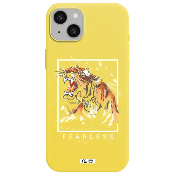 Fearless Apple iphone 15 plus Silicone canary yellow Case