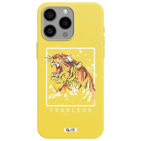 Fearless Apple Iphone 15 Pro max Silicone canary yellow Case