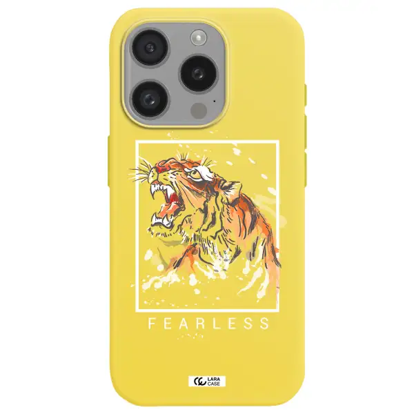 Fearless Apple Iphone 15 Pro Silicone Canary Yellow Case