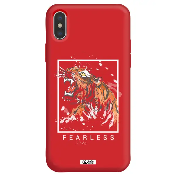 Fearless Apple iPhone XS Silicone Imperial Red Case