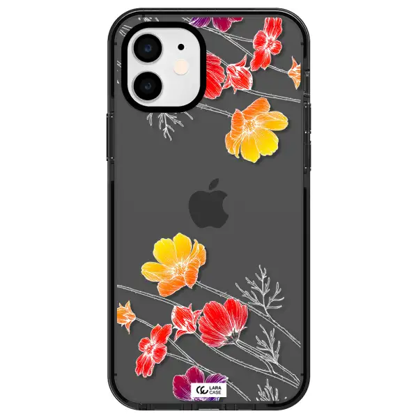 Hibiscus Flower Apple iPhone 11 impact Smoke Black Case