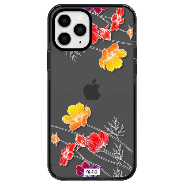 Hibiscus Flower Apple iPhone 11 pro impact Smoke Black Case