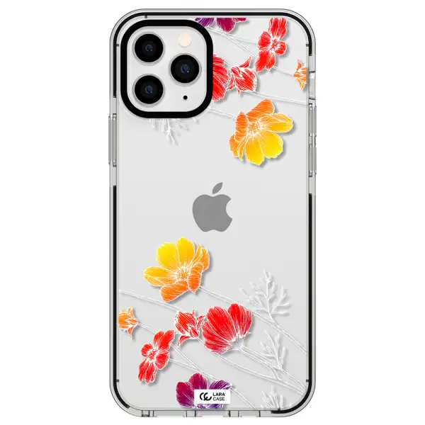 Hibiscus Flower Apple iPhone 11 pro max impact black border Case