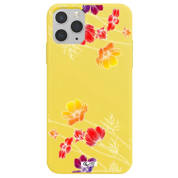 Hibiscus Flower Apple iPhone 11 pro max Silicone canary yellow Case