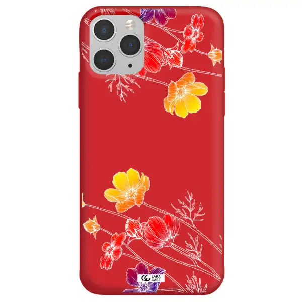 Hibiscus Flower Apple iPhone 11 pro Silicone Imperial Red Case