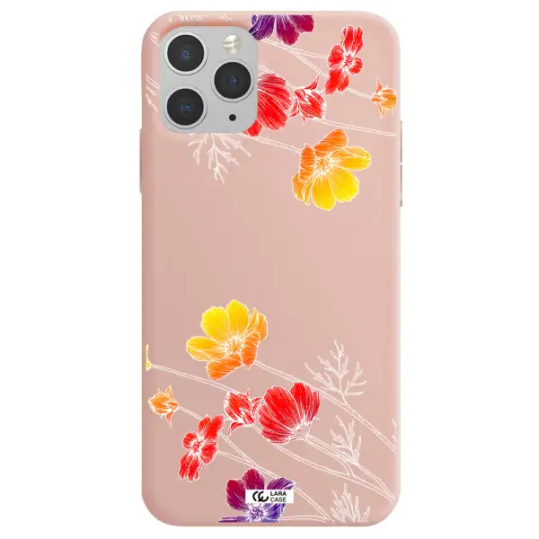 Hibiscus Flower Apple iPhone 11 pro Silicone pastel pink Case