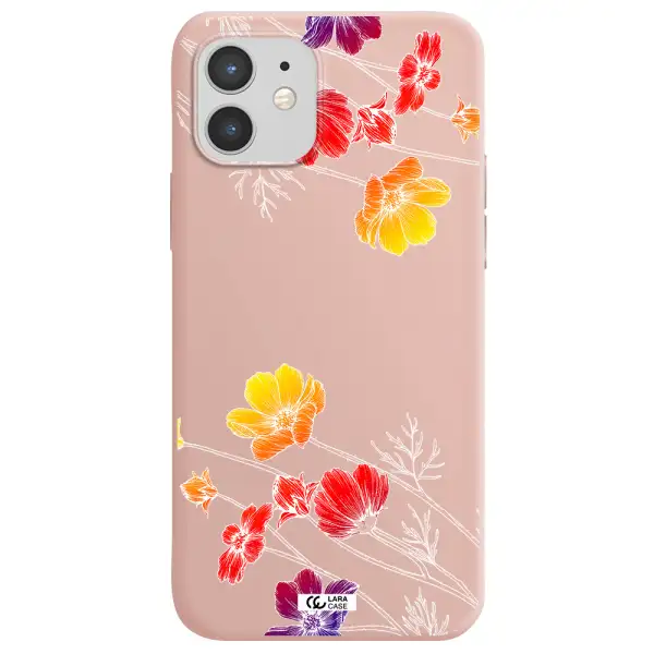 Hibiscus Flower Apple iPhone 12 mini Silicone pastel pink Case