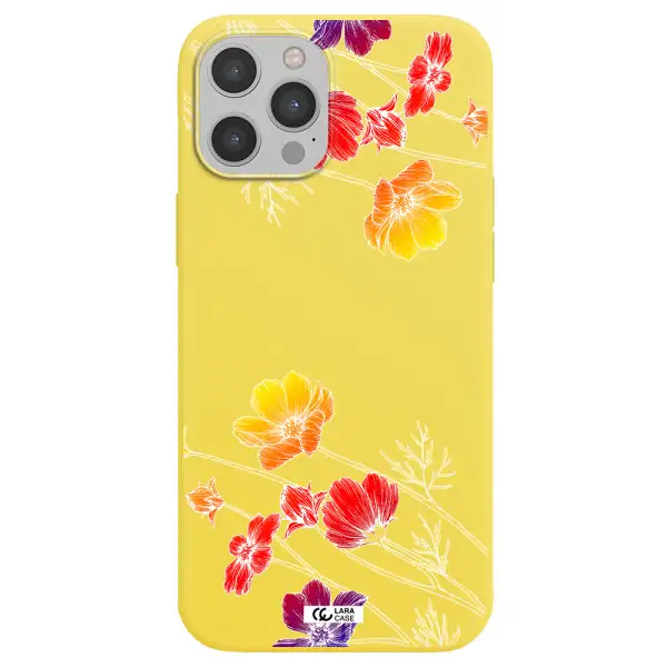 Hibiscus Flower Apple iPhone 12 pro max Silicone canary yellow Case