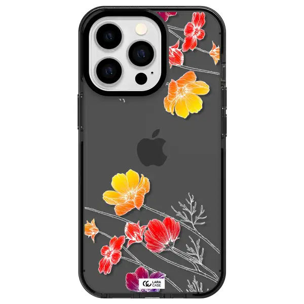 Hibiscus Flower Apple iPhone 13 Pro impact Smoke Black Case