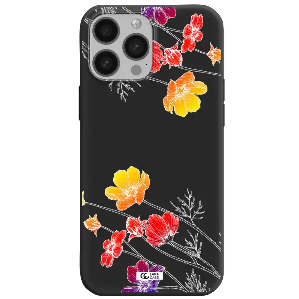 Hibiscus Flower Apple iPhone 13 Pro Max Silicone black Case