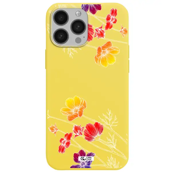 Hibiscus Flower Apple iPhone 13 Pro Silicone canary yellow Case