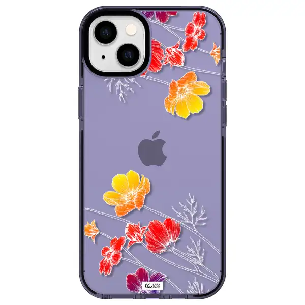 Hibiscus Flower Apple iPhone 14 plus impact Lilac Case