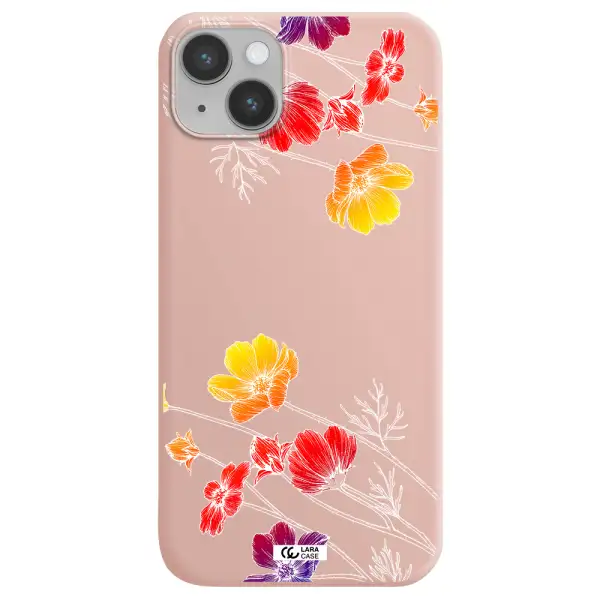 Hibiscus Flower Apple iPhone 14 plus Silicone pastel pink Case