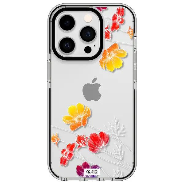 Hibiscus Flower Apple iPhone 14 pro impact black border Case