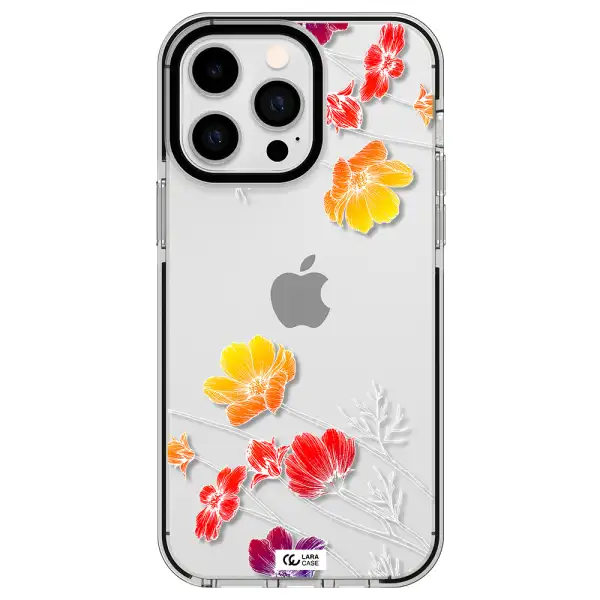 Hibiscus Flower Apple iPhone 14 pro max impact black border Case