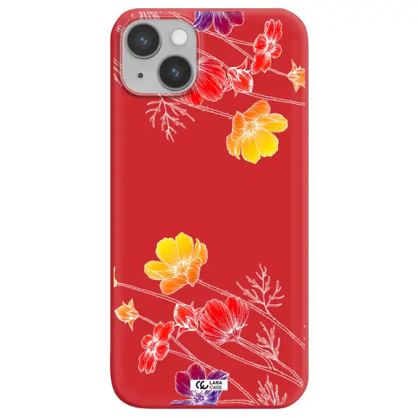 Hibiscus Flower Apple iPhone 14 Silicone Imperial Red Case