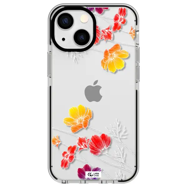 Hibiscus Flower Apple iPhone 15 impact black border Case