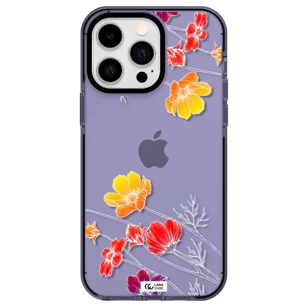 Hibiscus Flower Apple iPhone 15 Pro impact Lilac Case