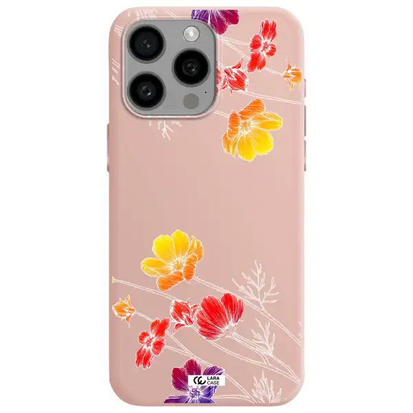 Hibiscus Flower Apple Iphone 15 Pro max Silicone pastel pink Case