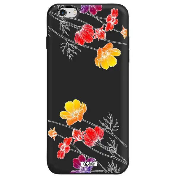 Hibiscus Flower Apple iPhone 6 s plus Silicone black Case