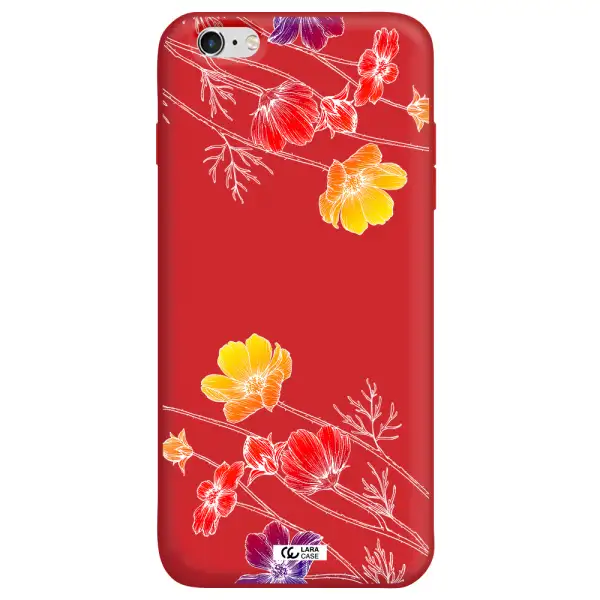 Hibiscus Flower Apple iPhone 6 s plus Silicone Imperial Red Case