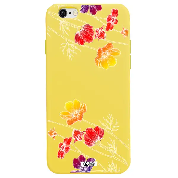 Hibiscus Flower Apple iPhone 6 Silicone canary yellow Case