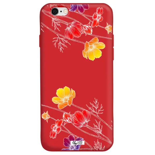Hibiscus Flower Apple iPhone 6 Silicone Imperial Red Case