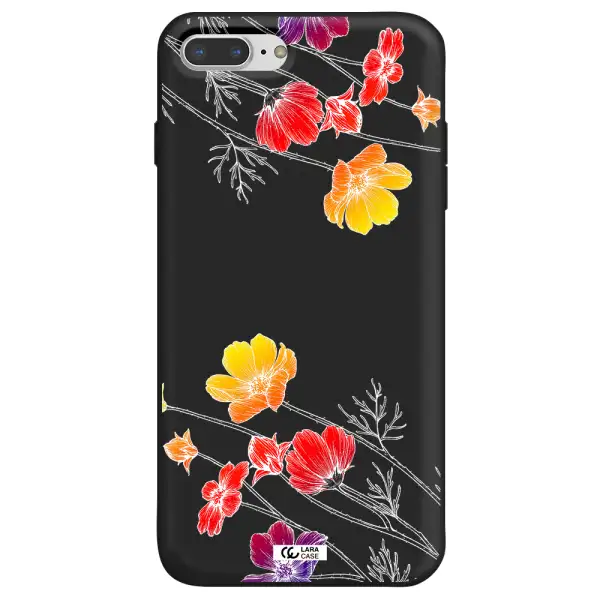 Hibiscus Flower Apple iPhone 7 plus Silicone black Case