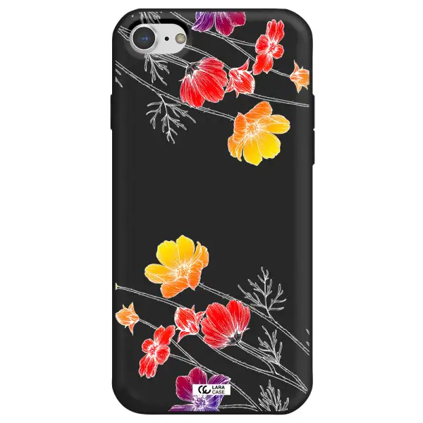 Hibiscus Flower Apple iPhone 7 Silicone black Case