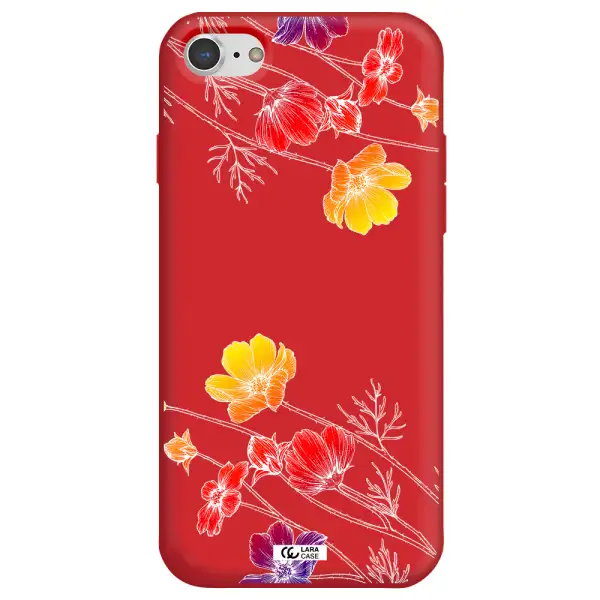 Hibiscus Flower Apple iPhone 7 Silicone Imperial Red Case