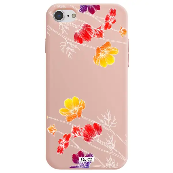 Hibiscus Flower Apple iPhone 7 Silicone pastel pink Case